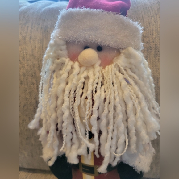 SANTA GIFT BOX WINE SIZED RED WHITE BLACK GOLD REMOVABLE LID WITH BELL - Picture 2 of 6